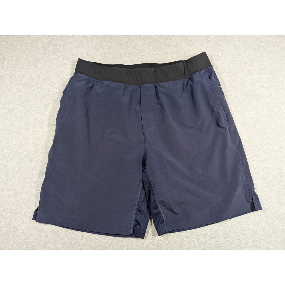 Fabletics Men Shorts XL 6" Liner Performance Athletic Zip‎ Pockets Blue